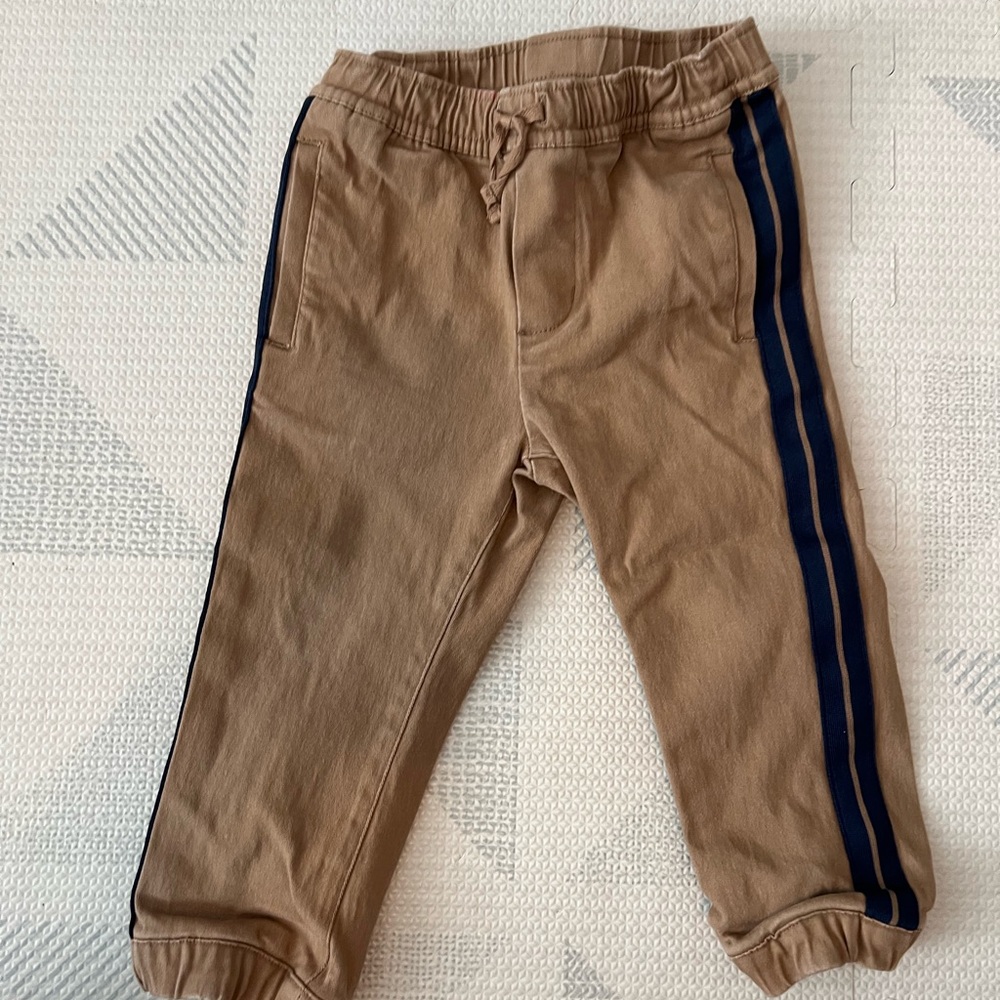 Janie and Jack Jogger Pants with Navy Stripes